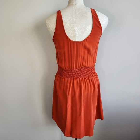 ARITZIA Babaton Orange 100 % Silk Tank Top Sleeveless Dress Size S Coquette - Picture 3 of 15